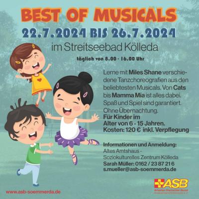 Best of Musicals vom 22.-26.07.24 im Streitseebad Kölleda